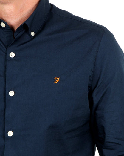 Farah – Smarter – Popeline-Hemd in Marineblau