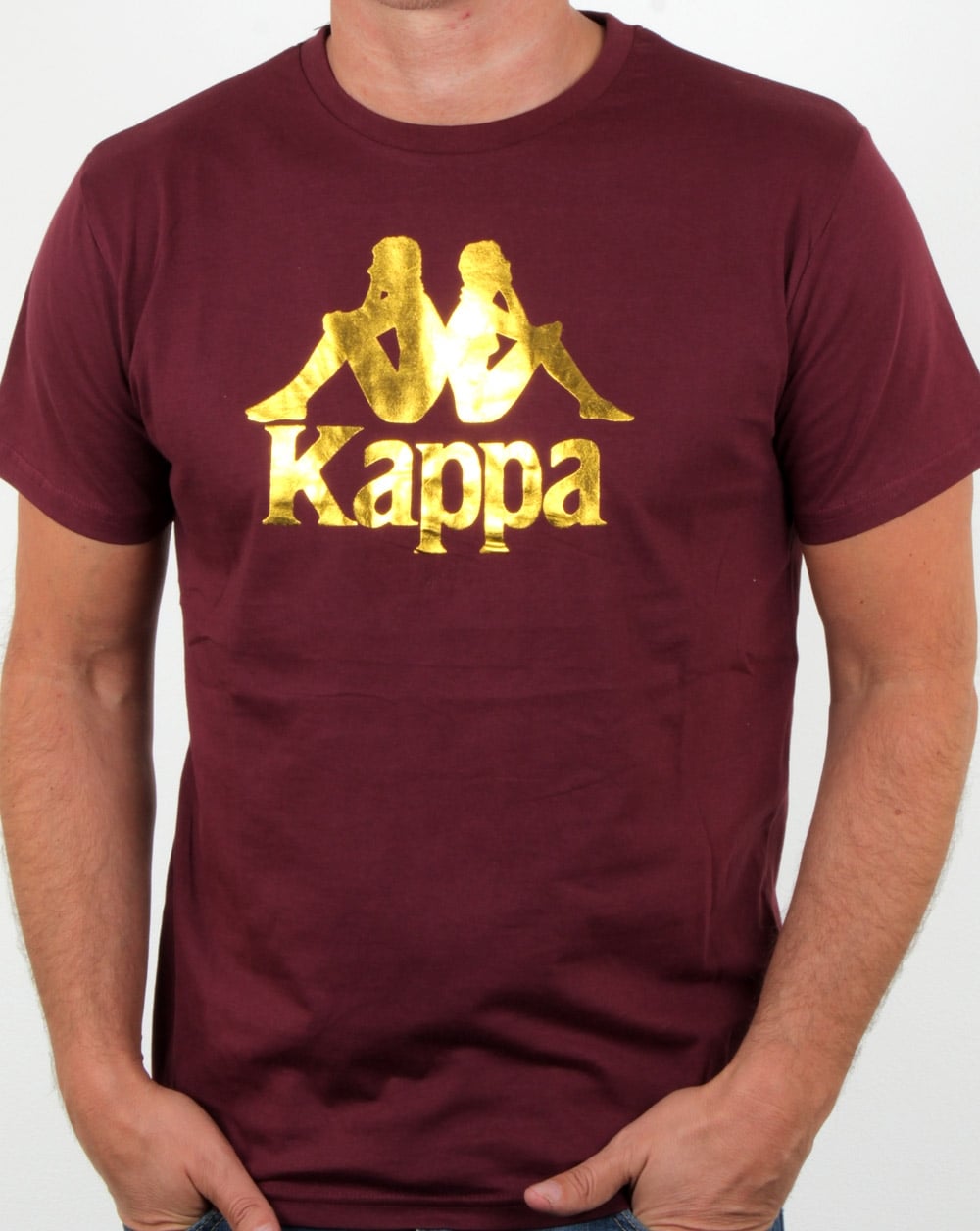 Kappa Estessi T Shirt Burgundy/gold