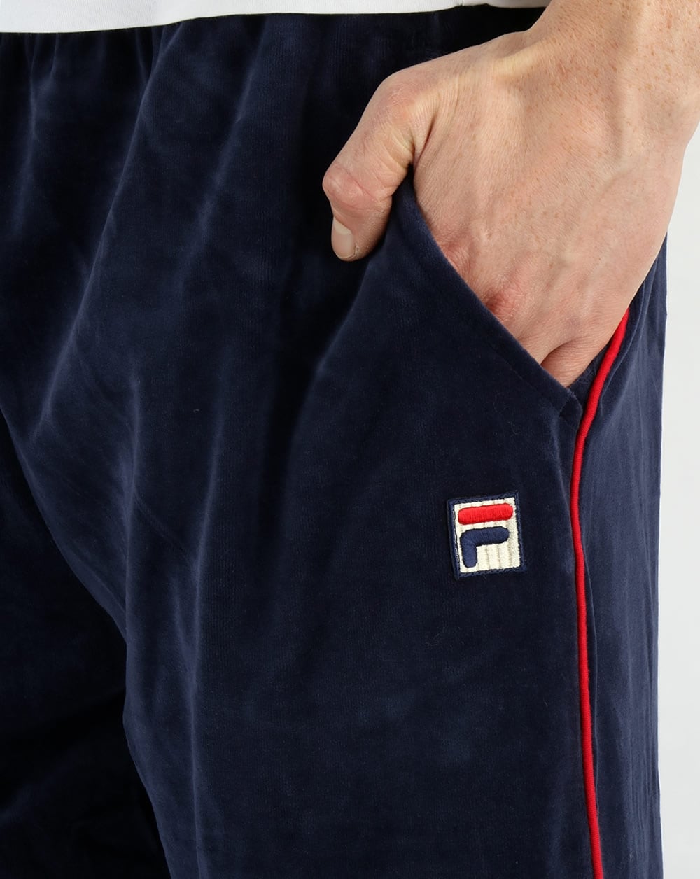 Fila Vintage Chevron Velours-Trainingshose, Marineblau