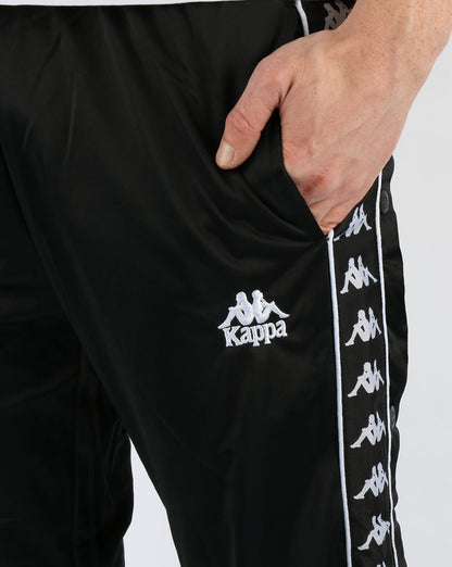 Kappa – Klassische Trainingshose mit Druckknöpfen in Schwarz