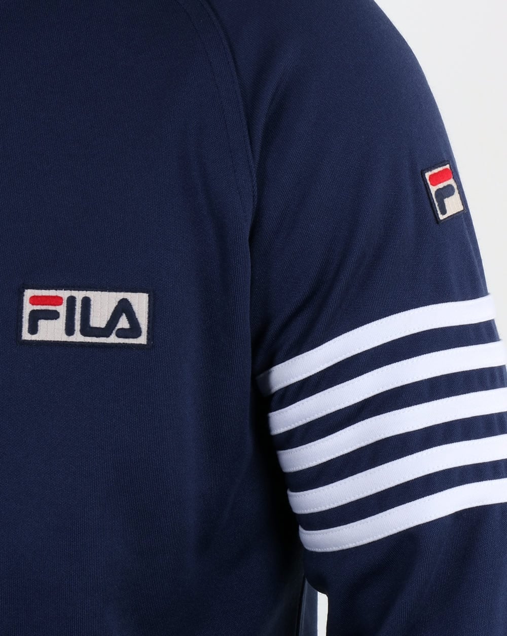 Fila – Vintage-Trainingsoberteil mit 5 Streifen in Marineblau