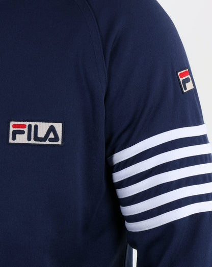 Fila – Vintage-Trainingsoberteil mit 5 Streifen in Marineblau