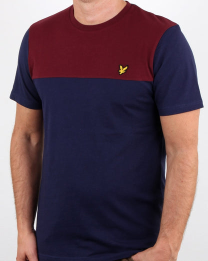 Lyle And Scott T-Shirt mit Passe, Marineblau