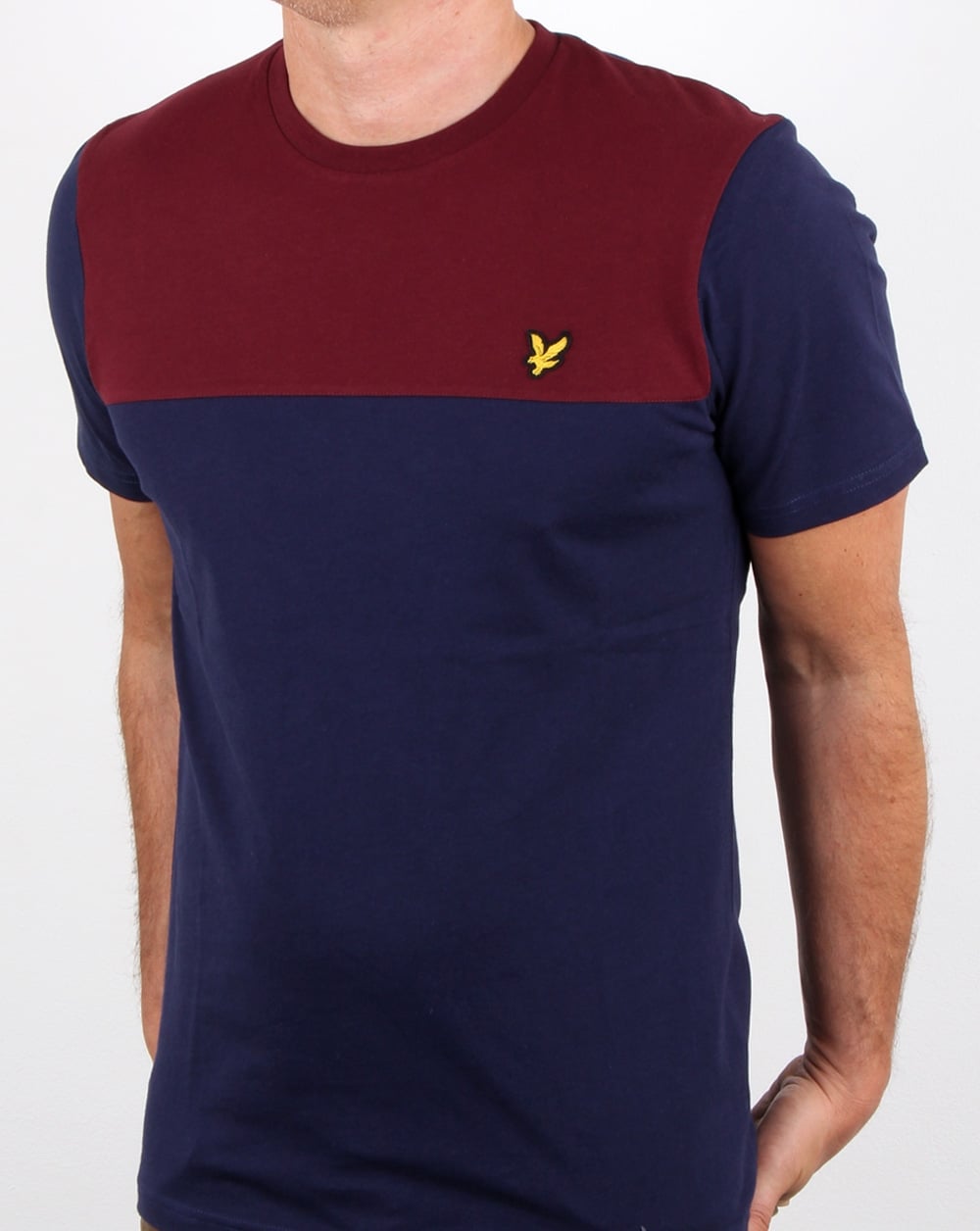 Lyle And Scott T-Shirt mit Passe, Marineblau