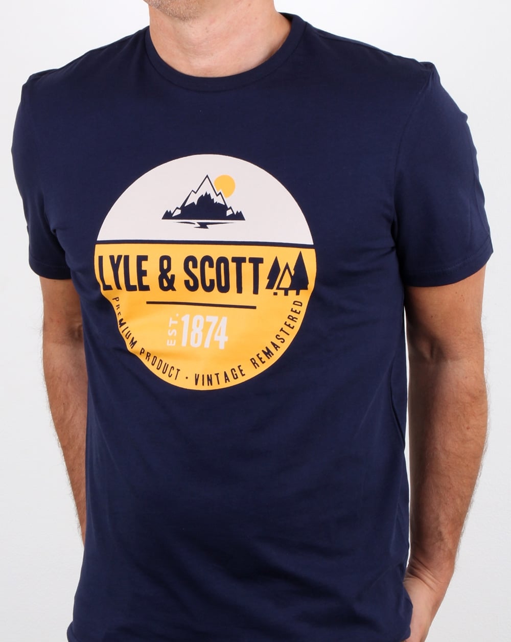 Lyle And Scott Graphic Print T Shirt Navy