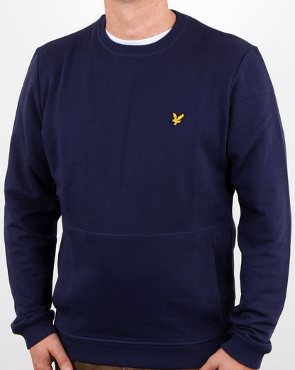 Lyle And Scott Sweatshirt mit Fronttasche, Marineblau