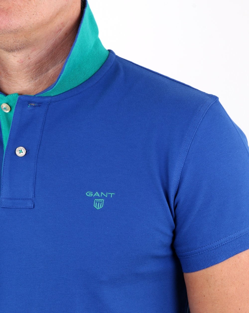 Gant Poloshirt mit Kontrastkragen Yale Blue