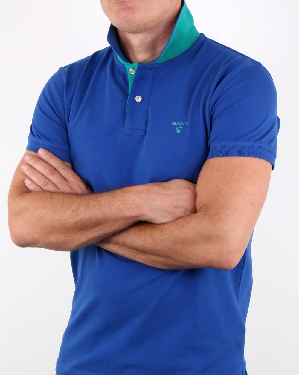 Gant Poloshirt mit Kontrastkragen Yale Blue