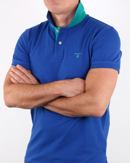 Gant Poloshirt mit Kontrastkragen Yale Blue