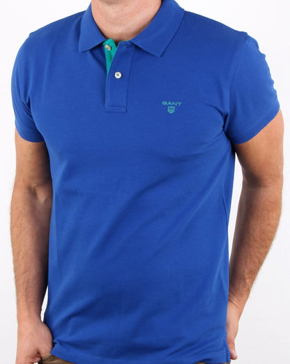 Gant Poloshirt mit Kontrastkragen Yale Blue