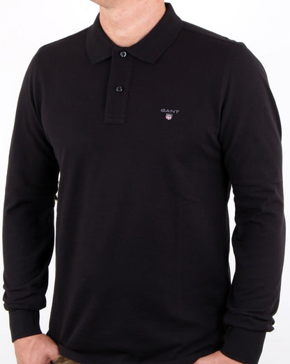 Gant Pique Ls Rugger Polo Schwarz