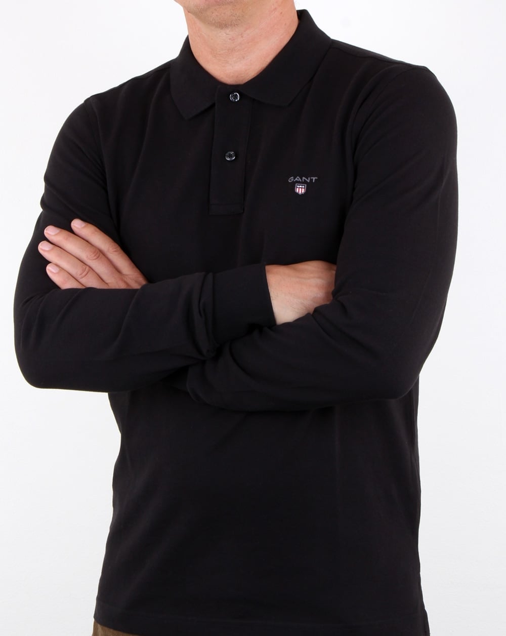 Gant Pique Ls Rugger Polo Schwarz