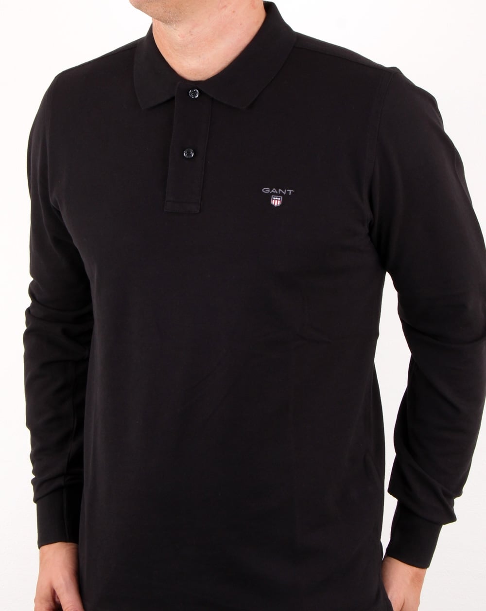 Gant Pique Ls Rugger Polo Schwarz
