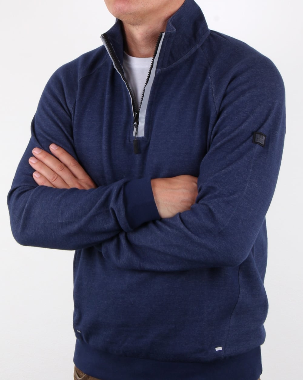 Weekend Offender Grier Qtr Zip Sweatshirt Französisches Marineblau