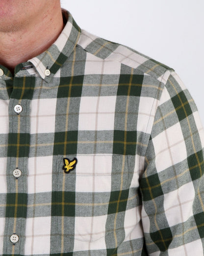 Lyle And Scott – Kariertes Flanellhemd, Blattgrün