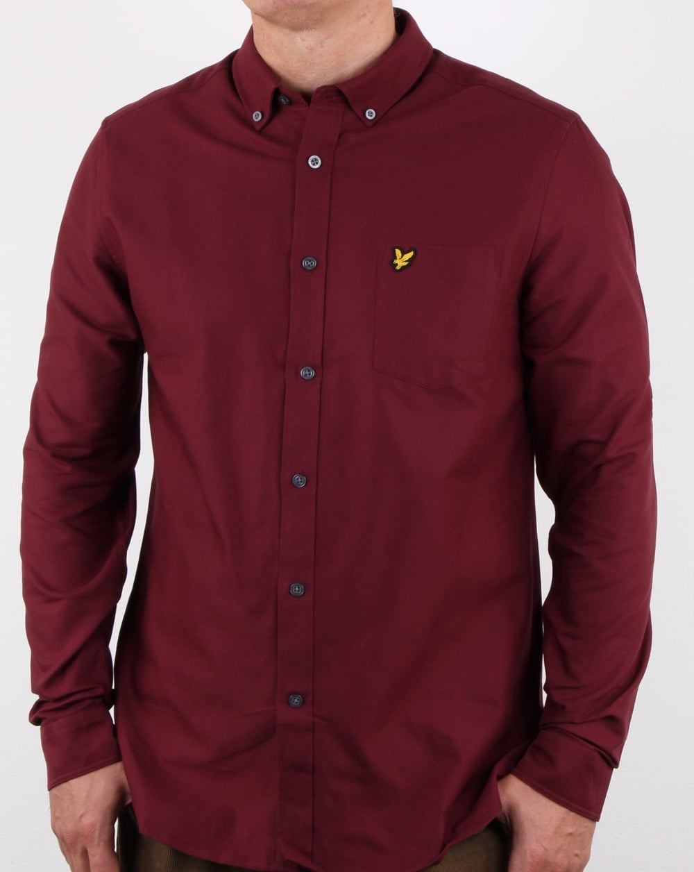 Lyle And Scott Oxford-Hemd in Bordeauxrot