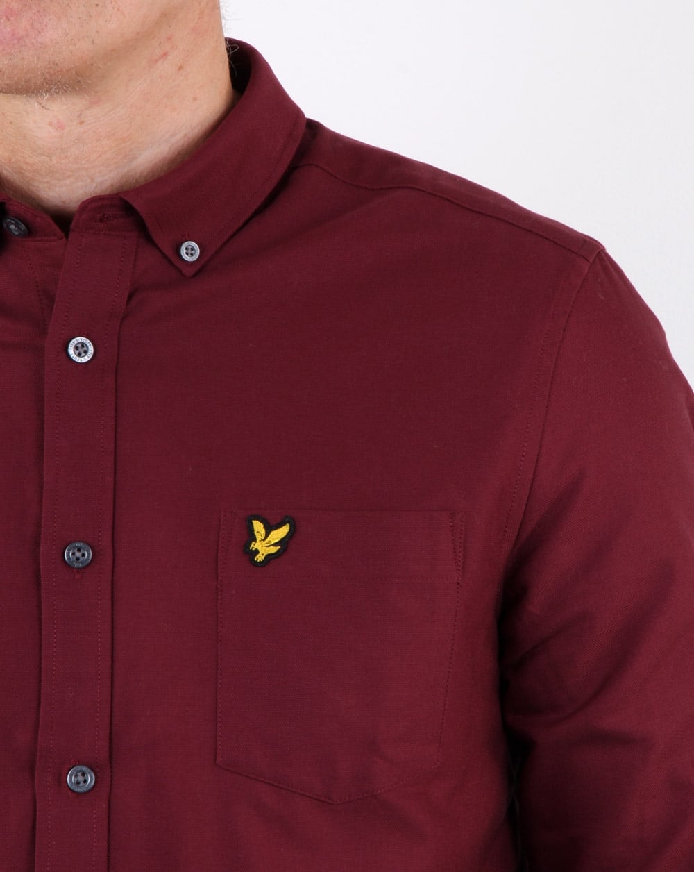 Lyle And Scott Oxford-Hemd in Bordeauxrot