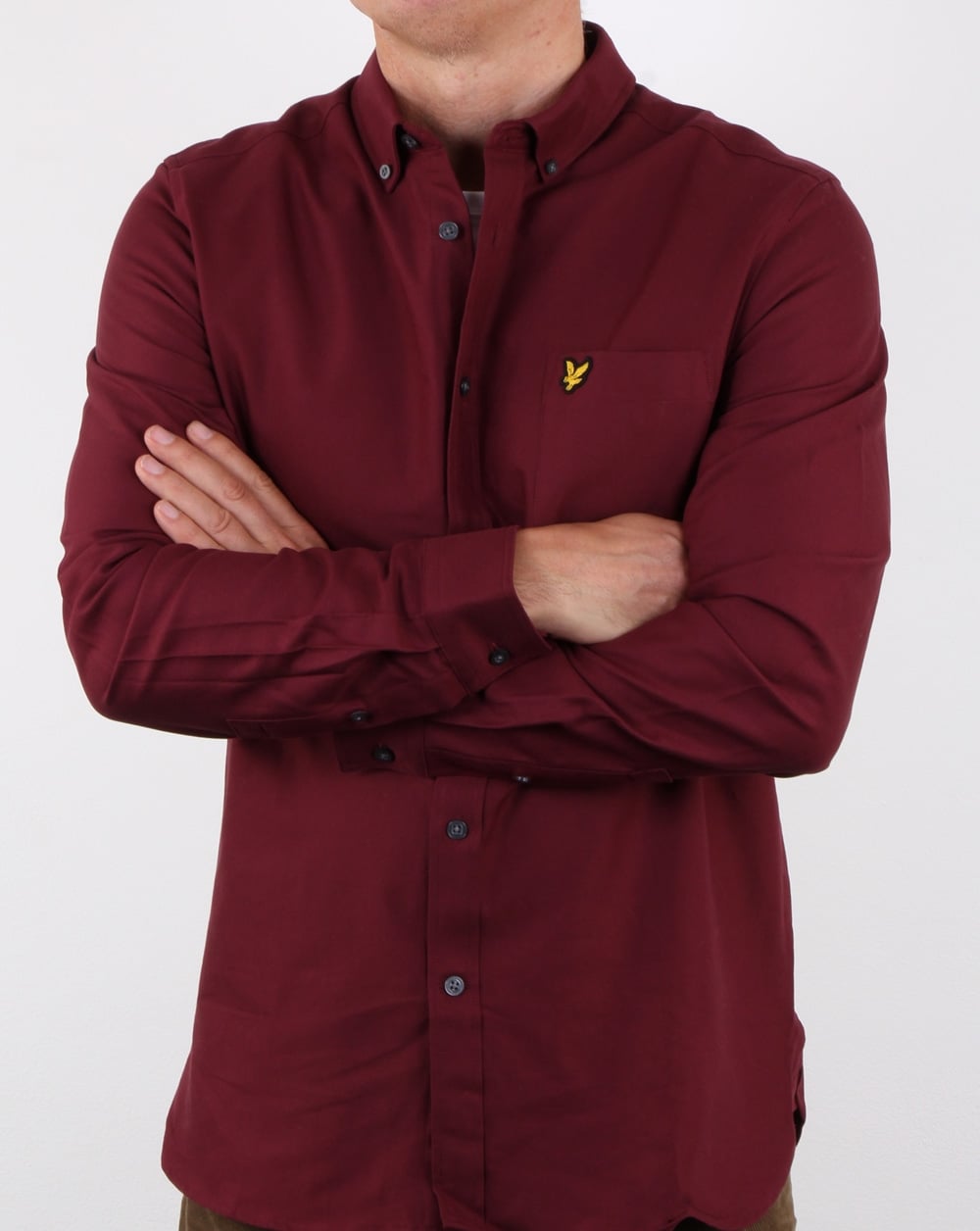 Lyle And Scott Oxford-Hemd in Bordeauxrot