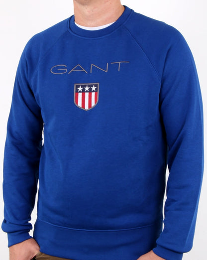 Gant Shield Crew Sweatshirt Yale Blau