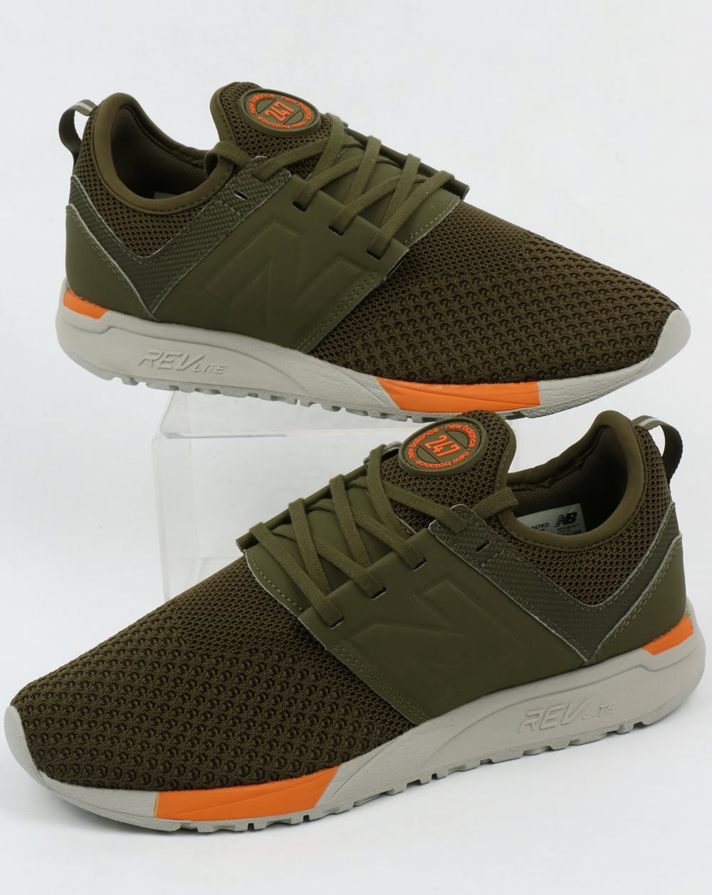 New Balance 247 Sport Trainers Olive/orange