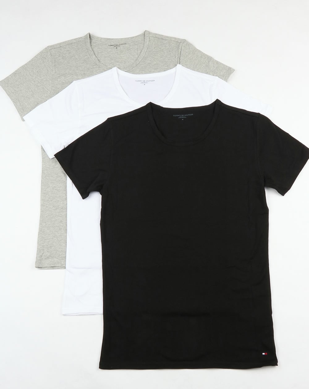 Tommy Hilfiger Premium Essentials 3er-Pack T-Shirts Schwarz/Weiß/Grau