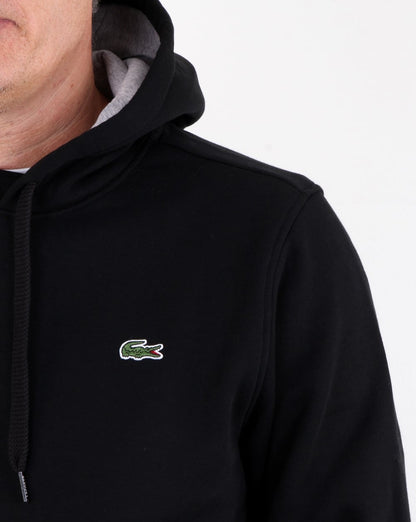 Lacoste – Kapuzenpullover zum Überziehen, Schwarz/Silber