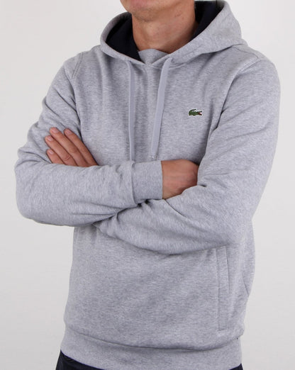 Lacoste – Kapuzenpullover zum Überziehen, Silber/Marineblau