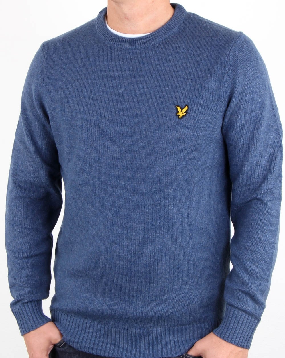 Lyle And Scott Rundhalspullover aus Lammwollmischung Nebelblau meliert
