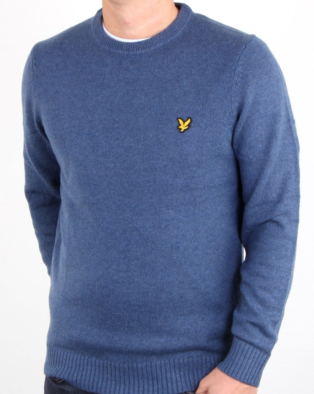 Lyle And Scott Rundhalspullover aus Lammwollmischung Nebelblau meliert
