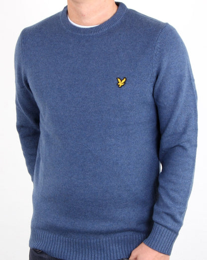 Lyle And Scott Rundhalspullover aus Lammwollmischung Nebelblau meliert
