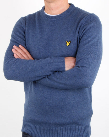 Lyle And Scott Rundhalspullover aus Lammwollmischung Nebelblau meliert