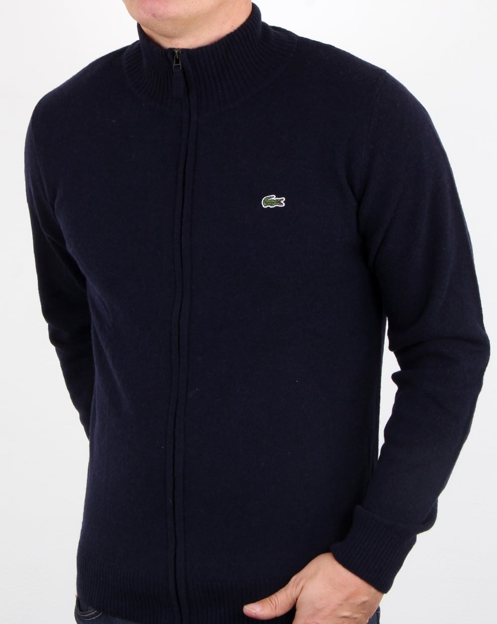 Lacoste Wool Full Zip Jumper Navy