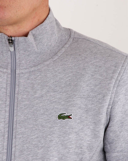 Lacoste – Trainingsjacke mit Reißverschluss in Silber