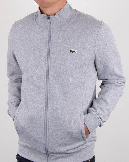 Lacoste – Trainingsjacke mit Reißverschluss in Silber