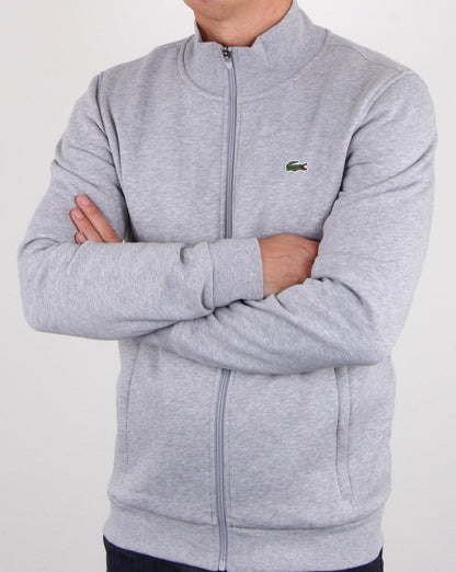 Lacoste – Trainingsjacke mit Reißverschluss in Silber