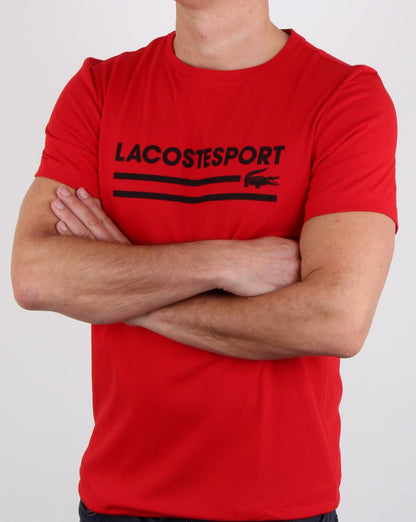 Lacoste Sport Logo T-Shirt Rot/Schwarz