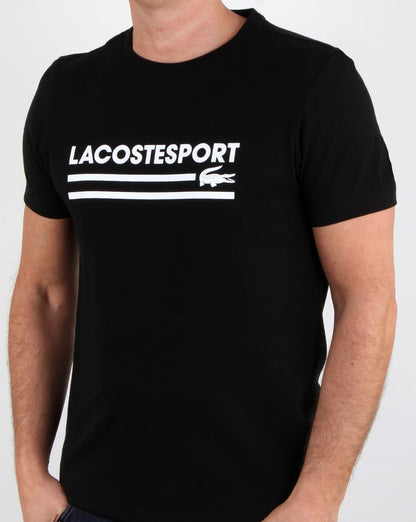 Lacoste Sport Logo T-Shirt Schwarz/Weiß