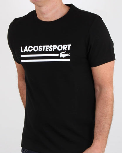 Lacoste Sport Logo T-Shirt Schwarz/Weiß