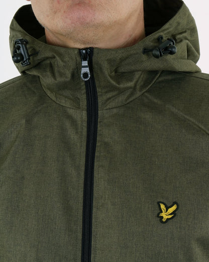 Lyle And Scott – Durchgehende Kapuzenjacke mit Reißverschluss in Olivgrün