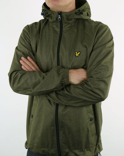 Lyle And Scott – Durchgehende Kapuzenjacke mit Reißverschluss in Olivgrün