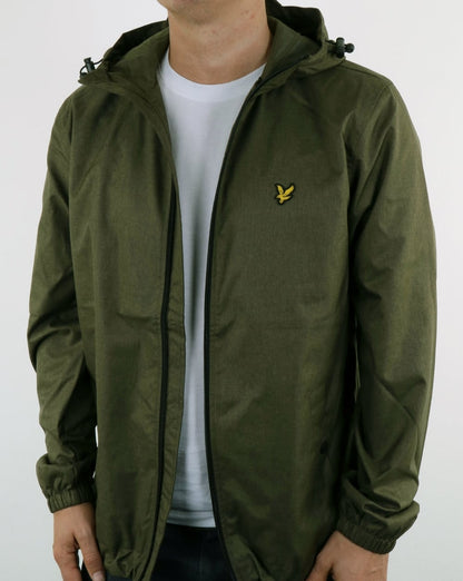Lyle And Scott – Durchgehende Kapuzenjacke mit Reißverschluss in Olivgrün