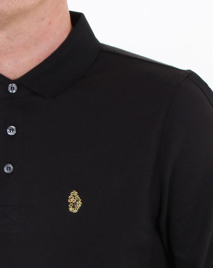 Luke Pinsent Langarm-Poloshirt Schwarz