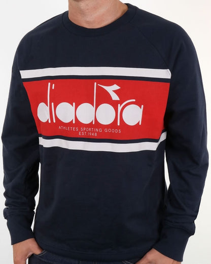 Diadora Logo Sweatshirt Marine/Rot/Weiß