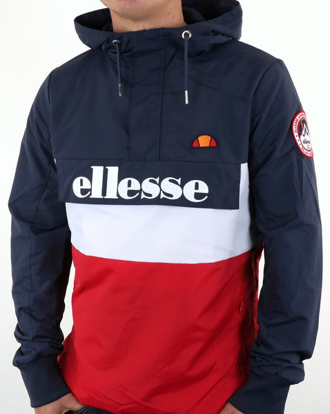 Ellesse Tri Color Overhead Jacket Navy-White-Red