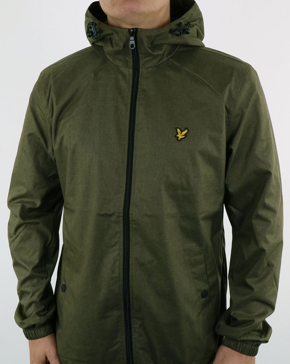 Lyle And Scott – Durchgehende Kapuzenjacke mit Reißverschluss in Olivgrün