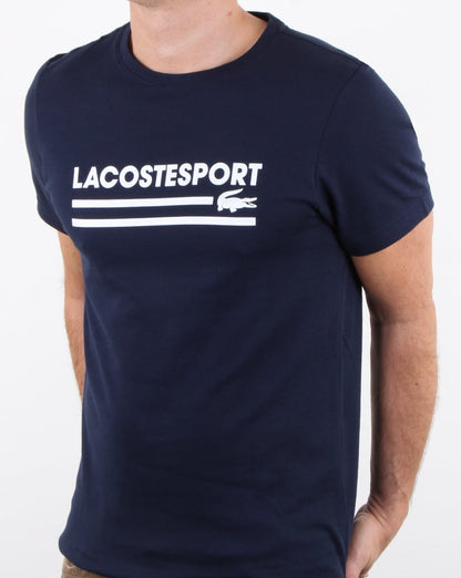 Lacoste Sport Logo T-Shirt Marineblau/Weiß