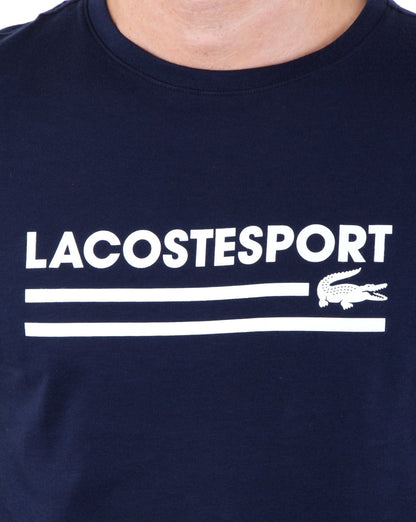 Lacoste Sport Logo T-Shirt Marineblau/Weiß