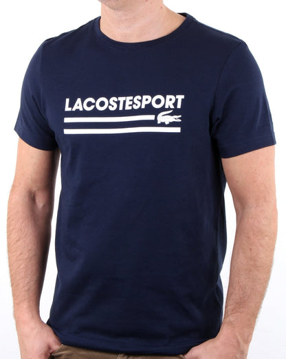 Lacoste Sport Logo T-Shirt Marineblau/Weiß