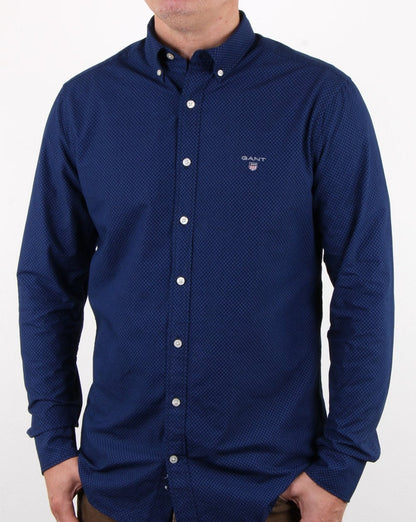 Gant Broadcloth Dot Shirt Yale Blau