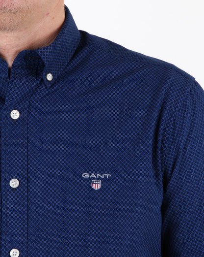 Gant Broadcloth Dot Shirt Yale Blau